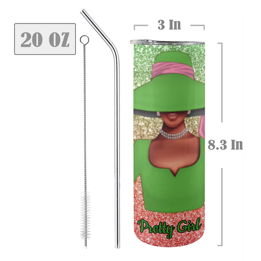 Pretty Girl Tumbler 20oz Tumbler with Lid and Straw